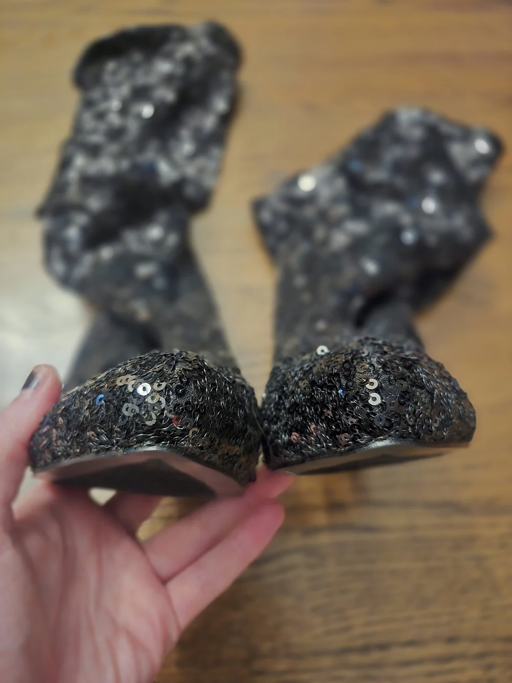 Lauren Lorraine OTK Nikitta Sequin Stretch Boots